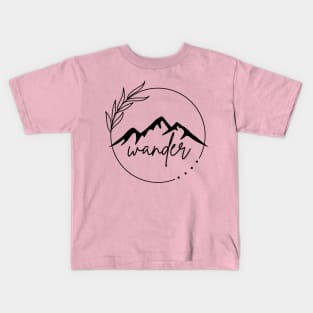 Minimalist Nature Tattoo Inspired Wander Design Kids T-Shirt